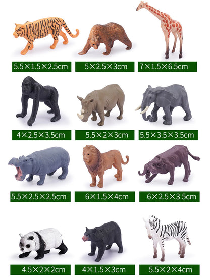 Realistic Safari Animal Figurines Simulation Model Mini Farm Woodland Animal for Kids Party Favor Preschool Educational Toy Gift