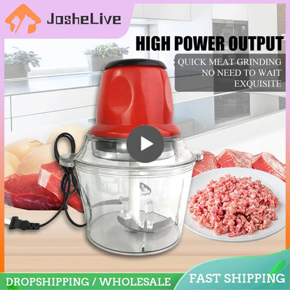 Electric Meat Grinders 2L Food Crusher Stainless Steel Multifunctional Vegetable Slicer Processor Chopper Kitchen Appliances