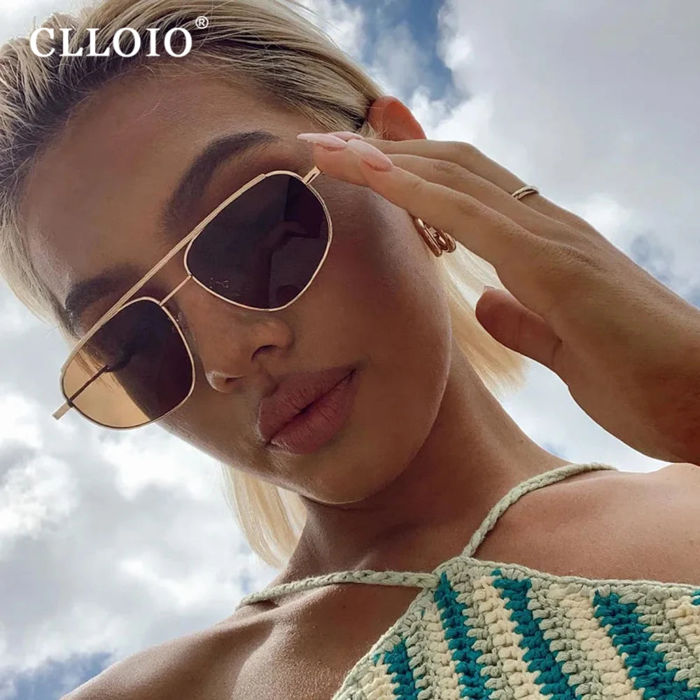 CLLOIO New Luxury Women Polarized Sunglasses For Men Fashion Vintage Shade Sun Glasses Anti-glare Driving Eyewear Oculos De Sol