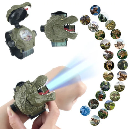 Kids Dinosaur Projection Watch Cartoon Dinosaur Pattern Watch Projector Projector On Wrist Educational Toy Children Boys Girls