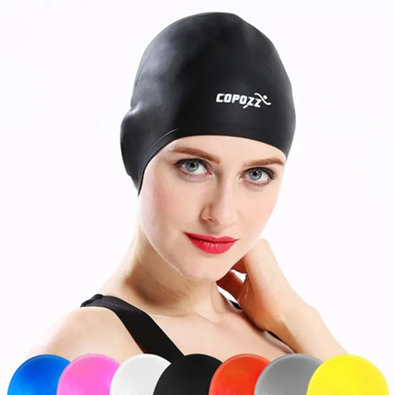 1PC Adults Swimming Caps Women Men Long Hair Waterproof Swim Pool Cap Ear Protect Large Natacion Badmuts Silicone Diving Hats