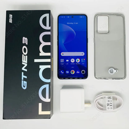 Global ROM realme GT Neo 3 80W 12GB 256GB Dimensity 8100 Octa Core 6.7'' 120Hz AMOLED Display 5000mAh Battery 50MP Triple Camera