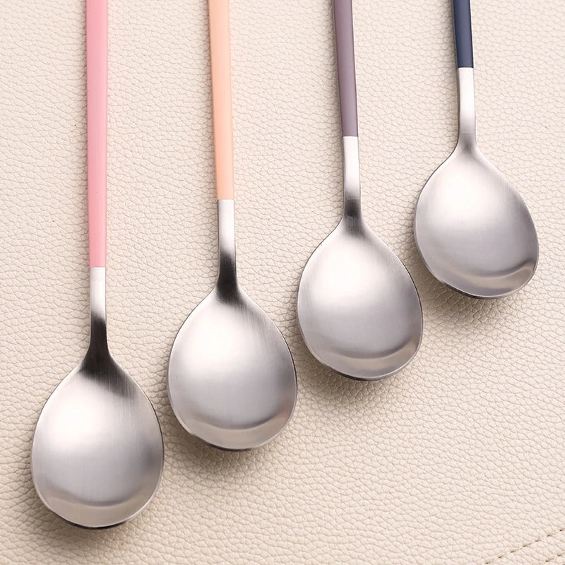 8Pcs Stainelss Steel Cutlery Set Korean Spoons Chopsticks Tableware Set Spoon Chopsticks Dinnerware Set Kitchenware Dinner Set