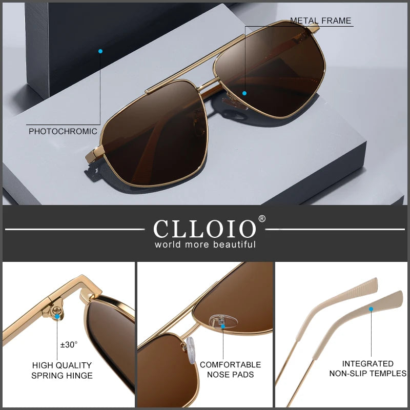 CLLOIO New Luxury Women Polarized Sunglasses For Men Fashion Vintage Shade Sun Glasses Anti-glare Driving Eyewear Oculos De Sol