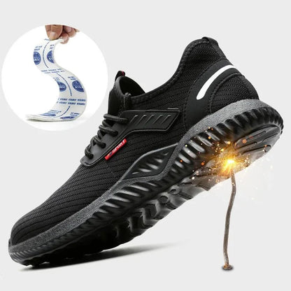 Light Sneaker Non-slip Industrial & Construction Work Shoe New Steel Toe Safety Shoes Mens Lightweight Breathable Puncture Proof