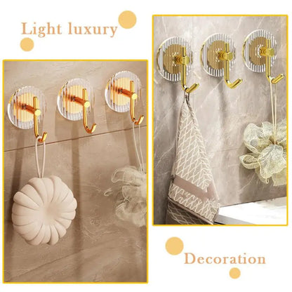 1~10PCS Acrylic Luxury Wall Hook Home Decor Strong Adhesive Bathroom Towel Rack No Punching Hanging Coat Hanger Door Back Key