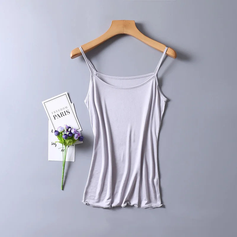 NEW Summer 100% Natural Mulberry Silk Strap Top Women Halter U Neck Solid Cami Vest Sleeveless Silk Tank Tops Ladies Camisole