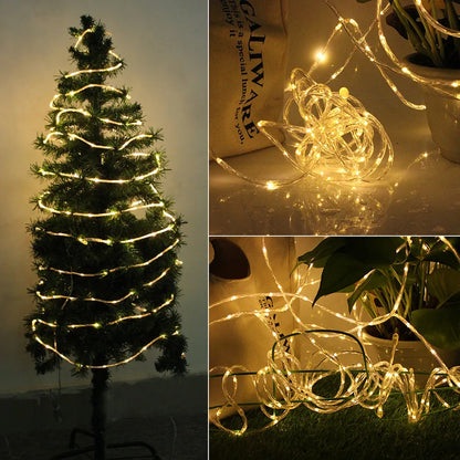 30M 300 LED Battery Powered LED Rope Light With Remote Outdoor Copper Wire Fairy Light DIY Rope String Light for Garden Decor