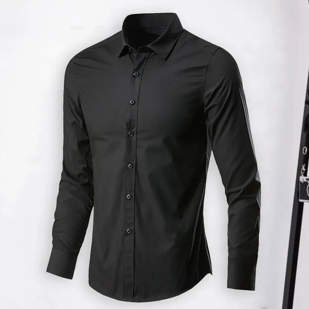 Shirt Button Slim Fit Dress-up Casual Lapel Men Spring Shirt   Men Spring Shirt  for Work