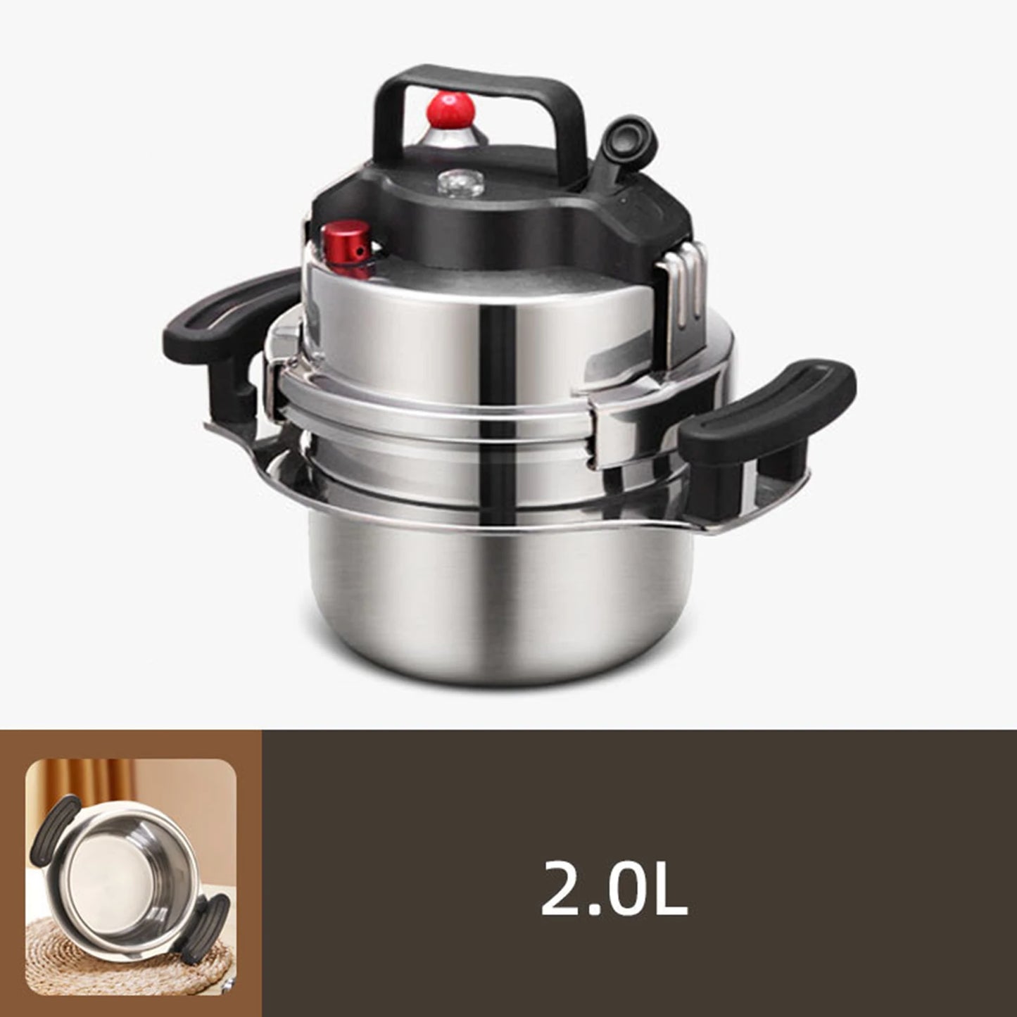 2L 304 Stainless Steel Outdoor Camping Portable Micro Pressure Cooker for 5S Quick Household Mini Cooking Pot Rice Cooker 8 Cup