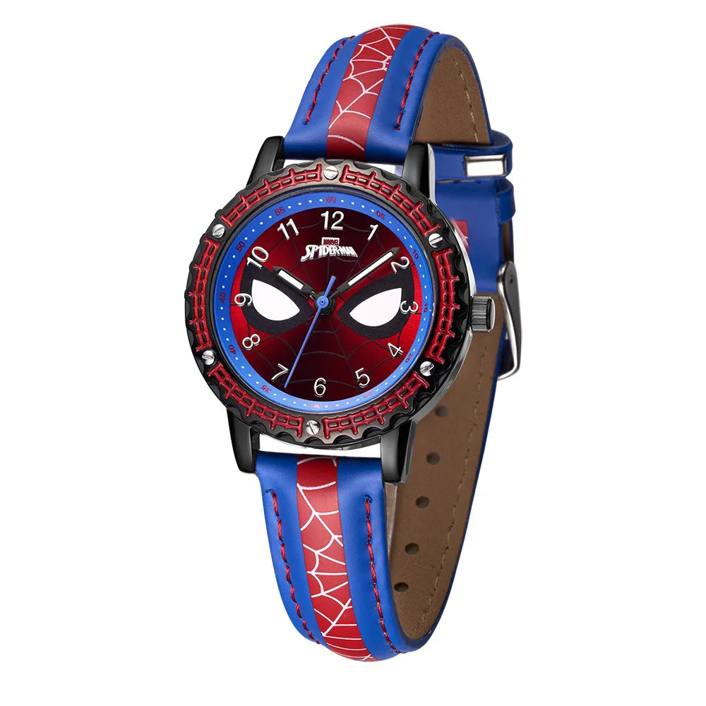 Marvel Spider man Children Watches Captain Leather Quartz Kids WristWatch The Avengers Men Clock Gifts relogio infantil montre